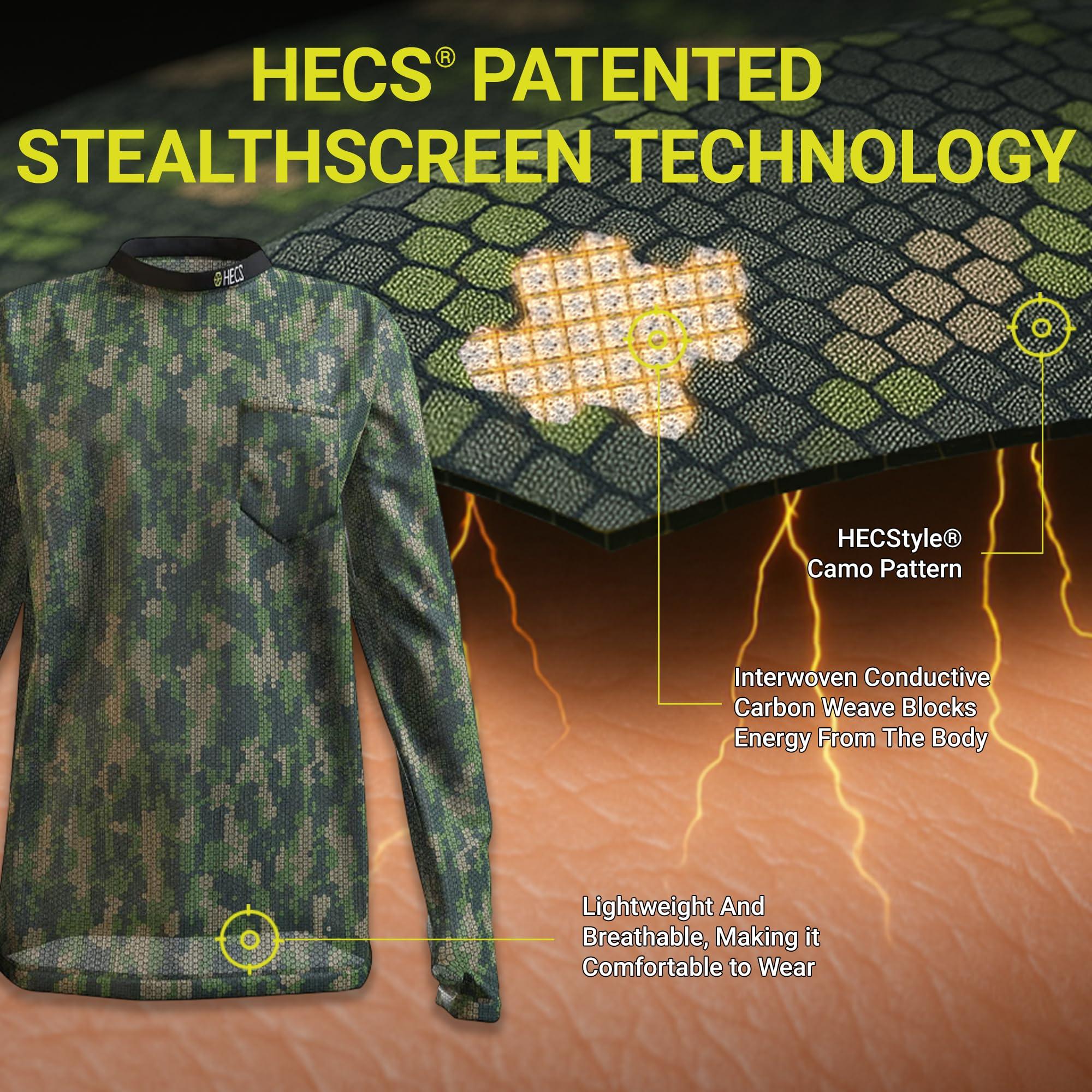 HECS HECS HECSTYLE Lightweight System | Hunting Camo Suit with Bioelectric Shielding | Hunting Clothes for Men | Patented Technology | Mens Hunting Clothes - 4X-Large - Green