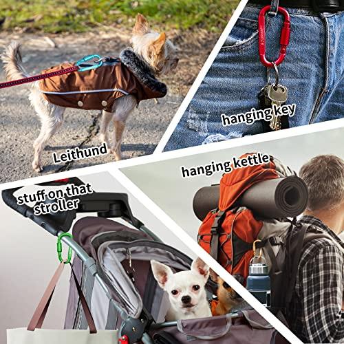 STURME STURME Carabiner Clip Aluminum D-Ring Locking Durable Strong and Light Large Carabiners Clip Set for Outdoor Camping Screw Gate Lock Hooks Spring Link Improved Design Pack (9 Pack)