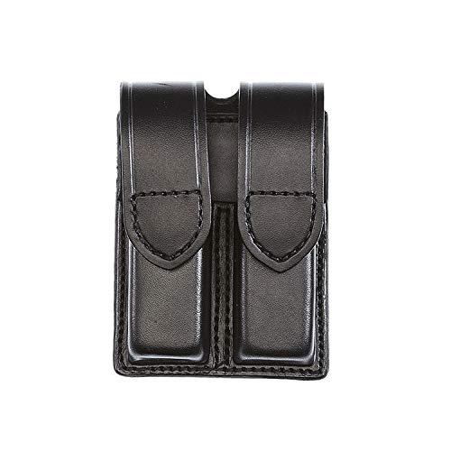 Aker Leather Aker Leather Products Double Magazine Pouch Aker Leather 510 Double Magazine Pouch, Plain.45 Double Stack, Hidden Snap, Black