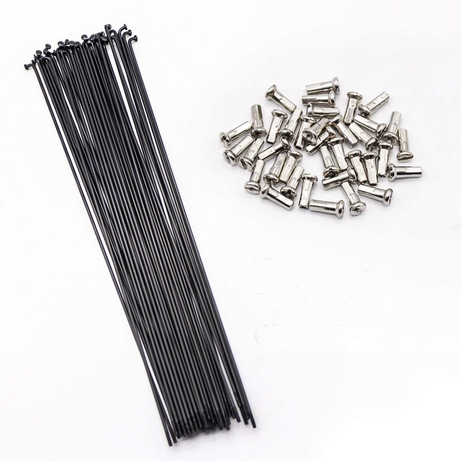 SENQI SENQI Bicycle Steel/Stainless Steel Spokes 80mm-297mm with Copper Cap 36pcs