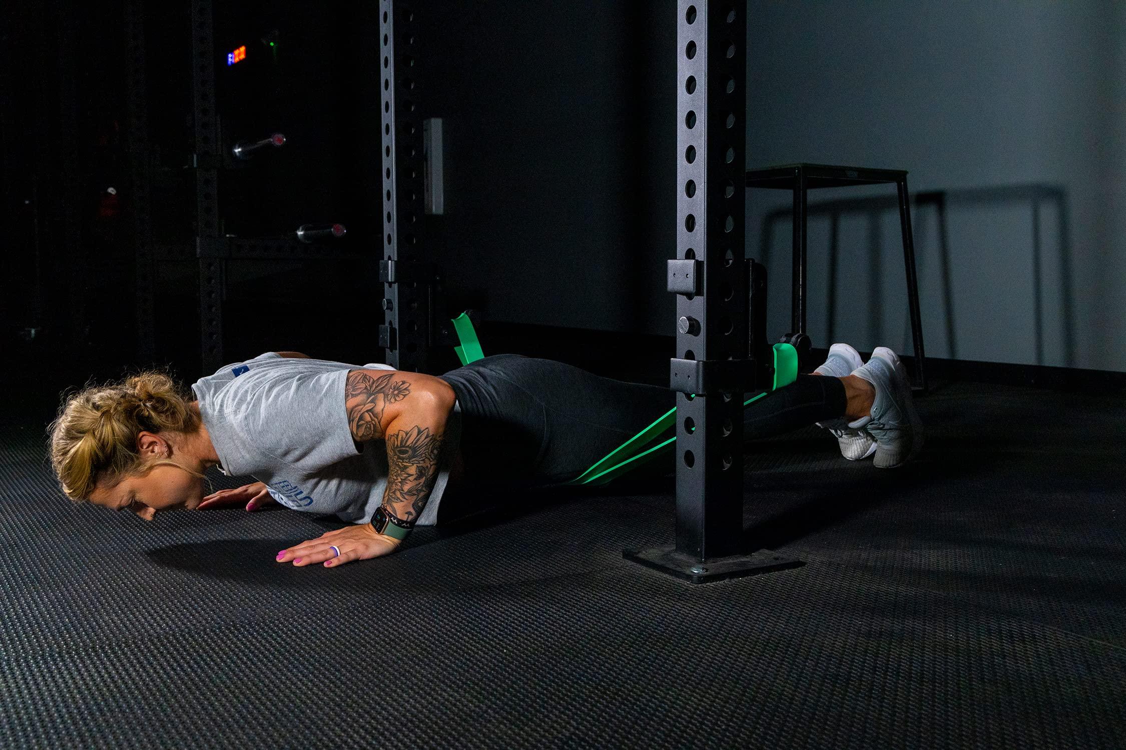 SERIOUS STEEL FITNESS SERIOUS STEEL FITNESS Assisted 41\" Pull-Up Band, Resistance & Stretching, Powerlifting & Pull-ups (#4 Green - Single Band)