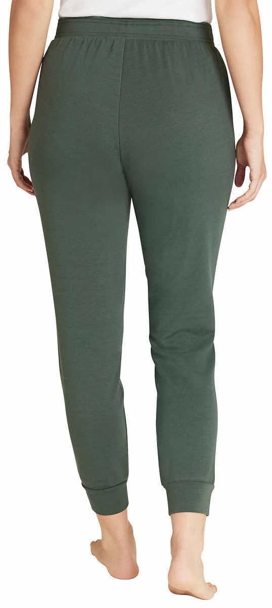 Eddie Bauer Eddie Bauer Womens 2 Pack Fleece Lounge Joggers (X-Small, Black/Heather Olive)