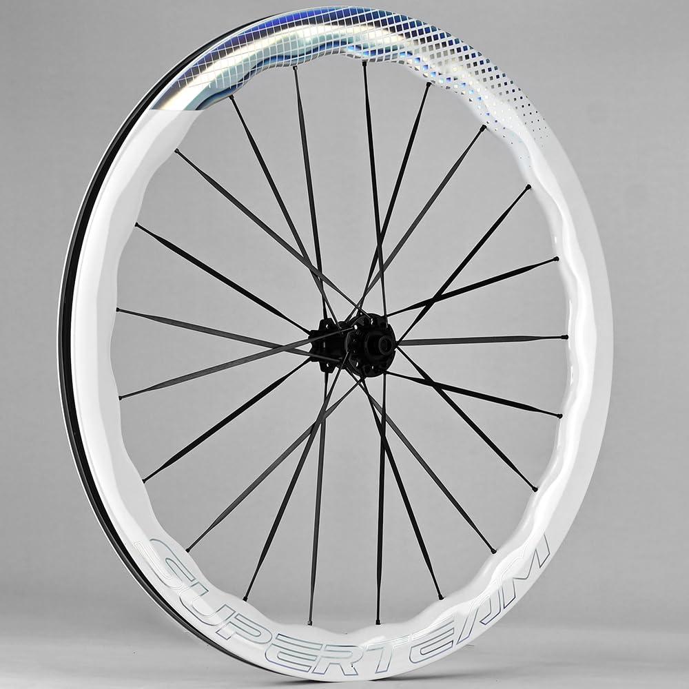 SUPERTEAM SUPERTEAM Carbon Spokes Tubeless Wheelset 50-28mm White Painting Wheels with Ratchet System Hub (FIT for SHIMAN0 8-12 Speed, Thru-Axle Type 12 * 100/12 * 142mm)