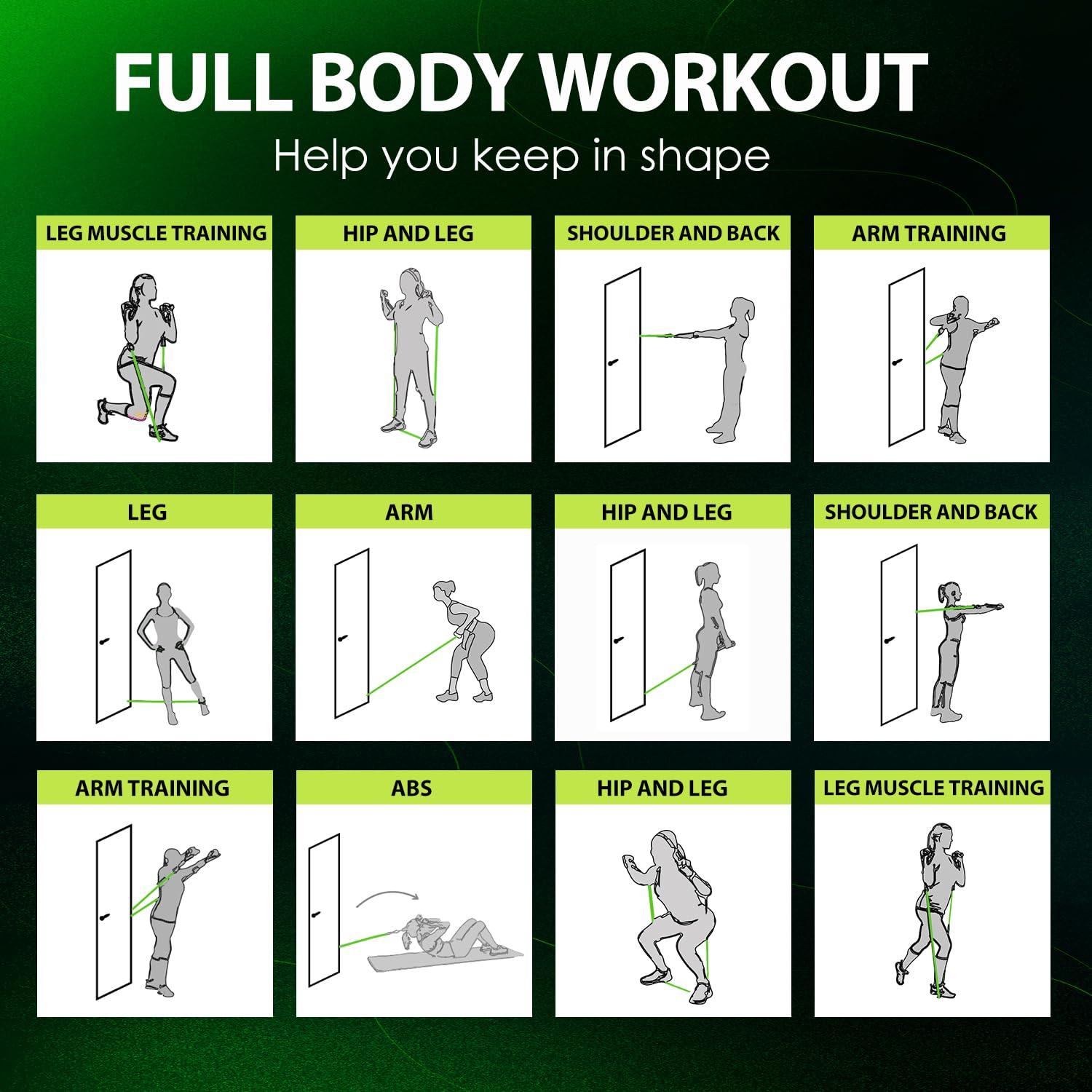 WHATAFIT WHATAFIT Resistance Bands, Exercise BandsResistance Bands for Working Out, Work Out Bands with Handles for Men and Women Fitness, Strength Training Home Gym Equipment