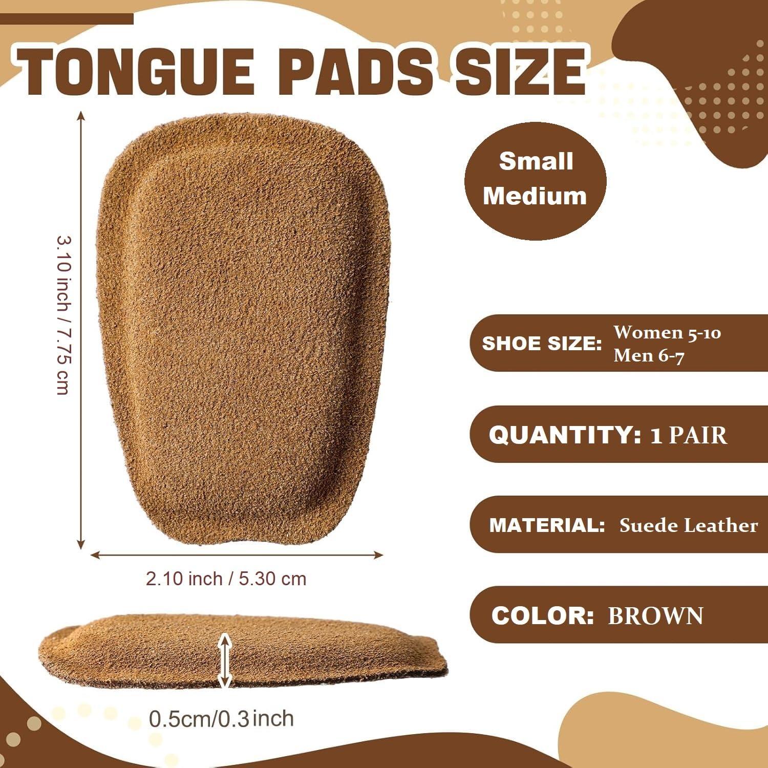 pedag pedag Supra | German Handmade Shoe Tongue Pads | Soft Suede Leather and Memory Foam Shoe Padding | Solves Loose Shoes Problem | 1 Pair, Small/Medium Size