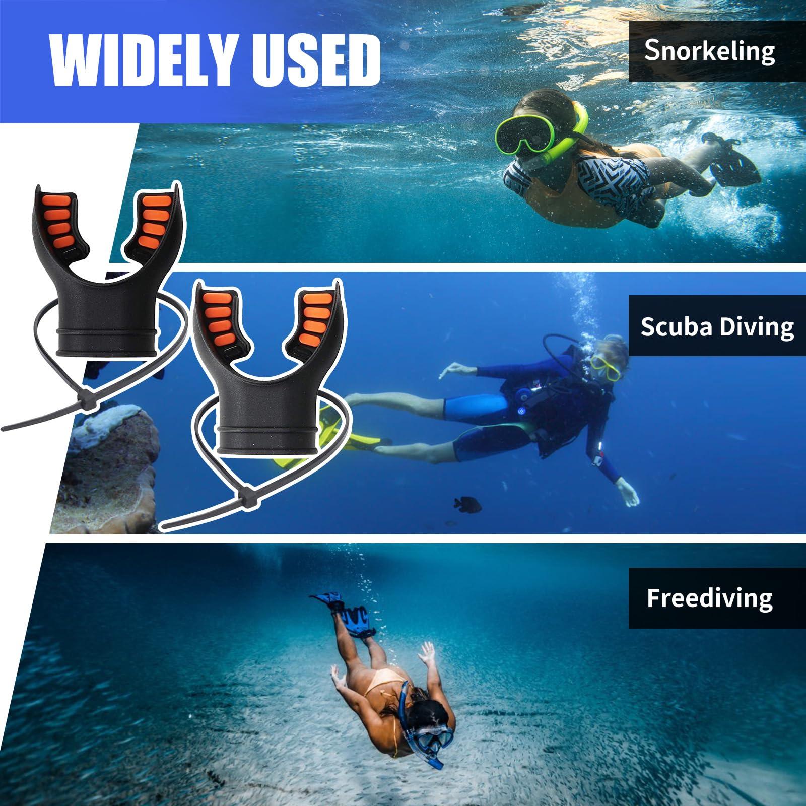 JUSTOOP JUSTOOP Scuba Diving Mouthpiece, Silicone Snorkel Mouthpiece Regulator Replacement with Regulator Tie Fits Most Standard Regulators Scuba Diving Accessories, Orange