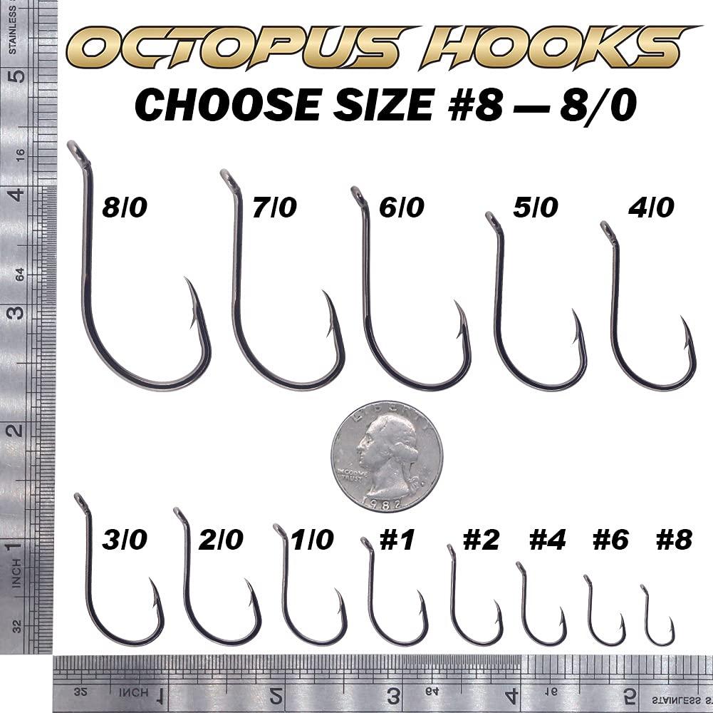 XFISHMAN XFISHMAN Octopus Hook - Circle Hooks - Freshwater & Saltwater - 6/0 Size - 50 Pack - Black