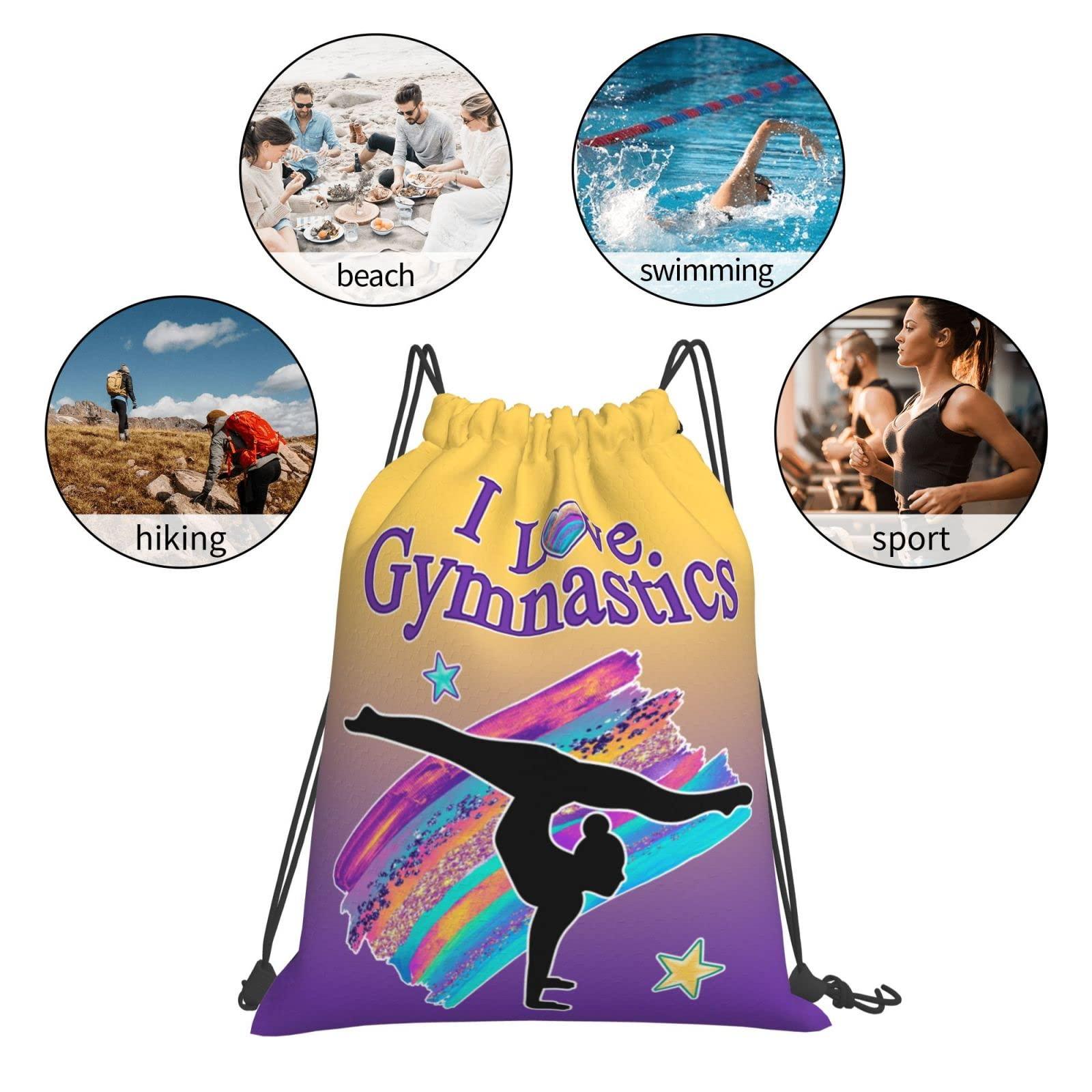 LULYKINI LULYKINI Gymnastics Drawstring Bags For Women Gymnast Drawstring Backpack Water Resistant String Bag Sports Gym Bag