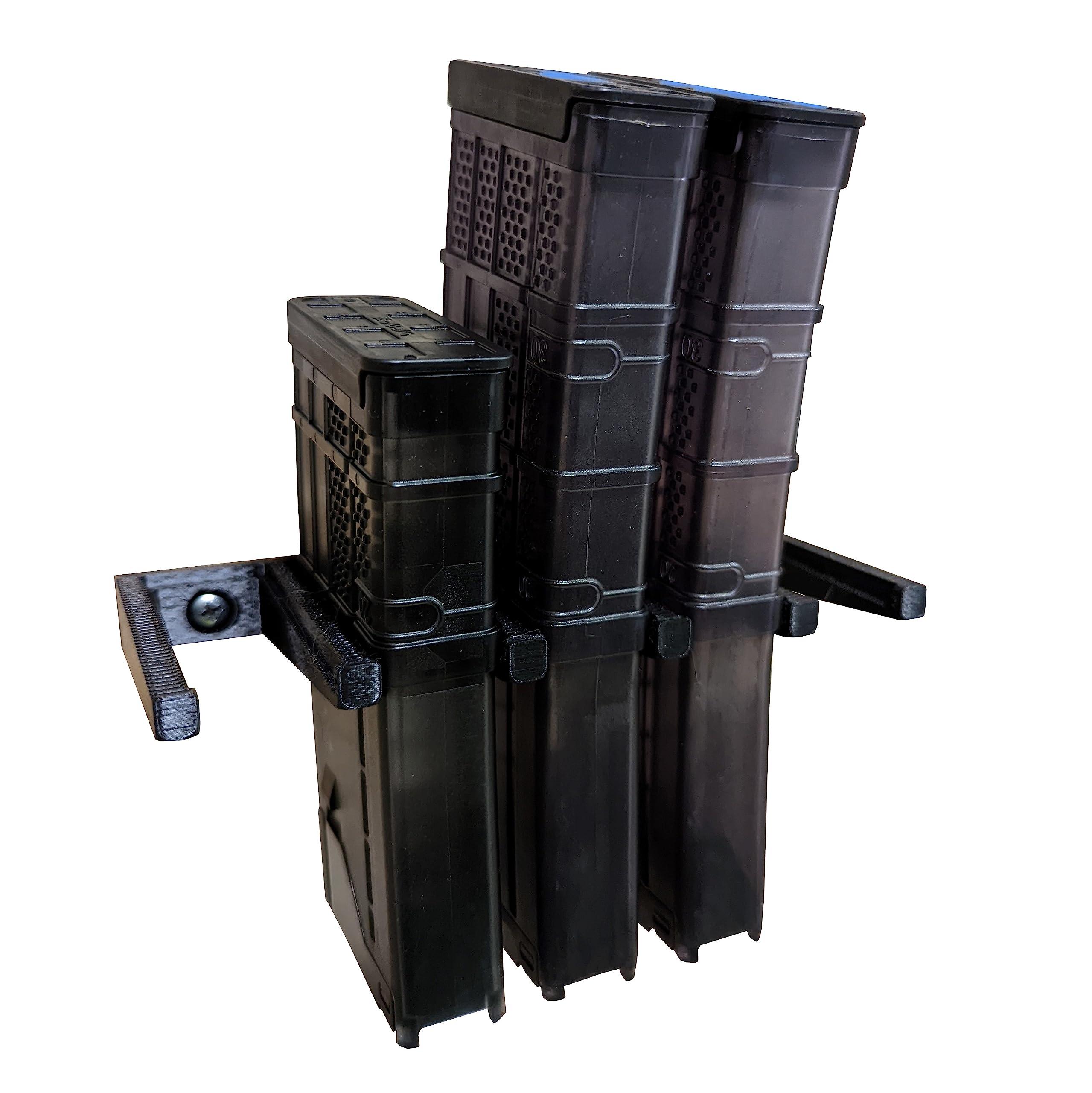 Hammy3DPrints Hammy3DPrints Mount for AR 223/556/300 Lancer Mags - Wall | Magazine Holder Storage Rack (4 Mags, Black)