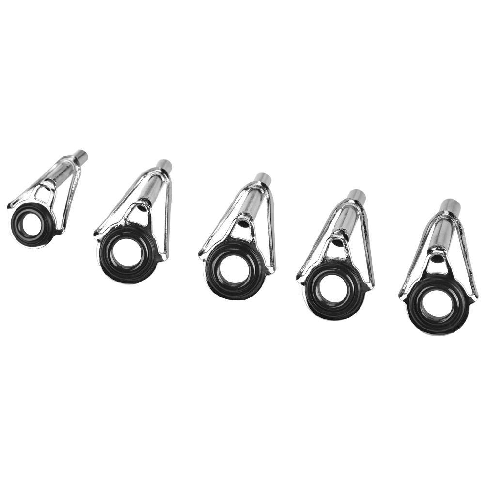 Alomejor Fishing Rod Stainless Steel Carbon Rod Guides Fishing Rod Eyes Guides Line Rings for Outdoor Fishing