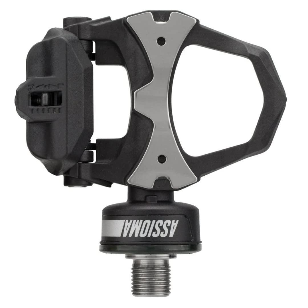 HogoR FAVERO Assioma UNO Upgraded Single-Sided Power Meter Pedals | Waterproof | Bluetooth and ANT+ Connectivity | Bundled with 1 Pair of Black Cleats, 1 Pair of Red Cleats and Cleaning Cloth