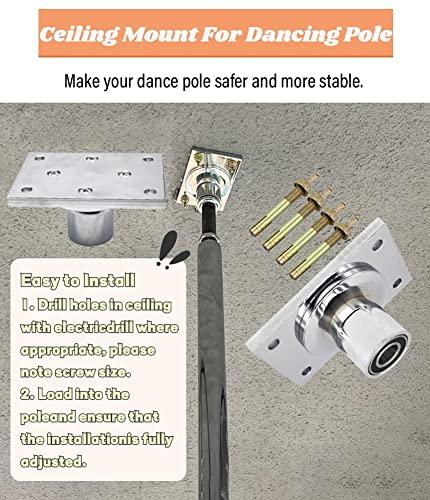 WAHHWF Extensions Dance Pole Ceiling Mount, 7ft/8ft/9ft/10ft/11ft/11.5ft/12ft/12.5ft Spinning Static Dancing Pole for Home Bedroom Apartment Club, Stripper Pole for Plus Size Women, Loads 440lbs (Color : Si