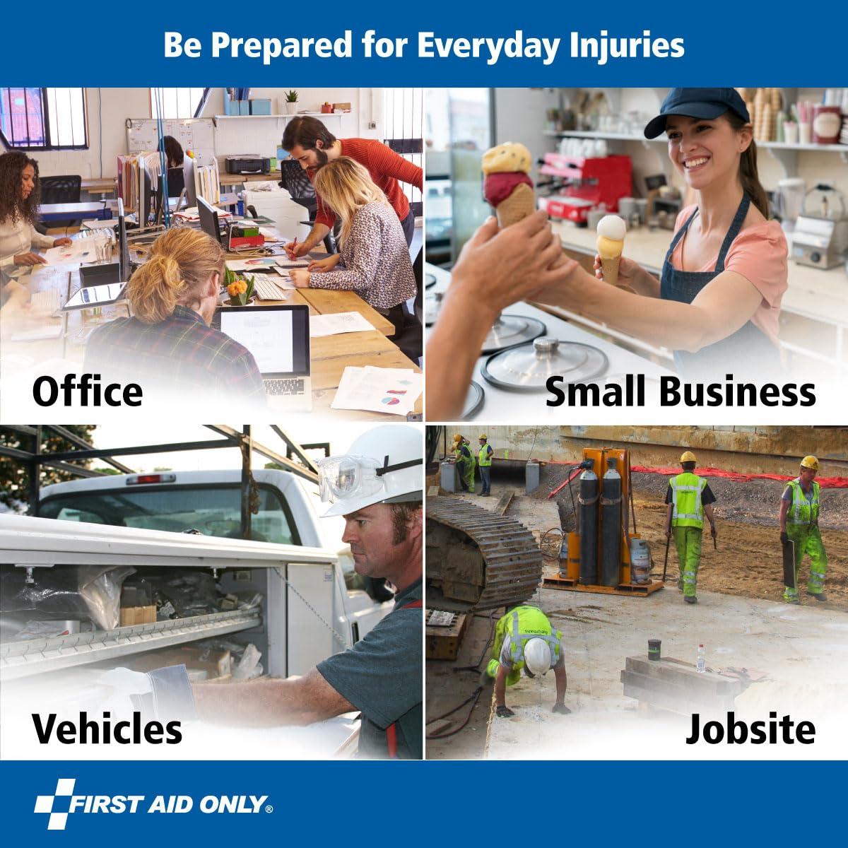 First Aid Only First Aid Only 6060 All-Purpose 10-Person Emergency First Aid Kit for Business, Worksite, Home, and Car, 57 Pieces