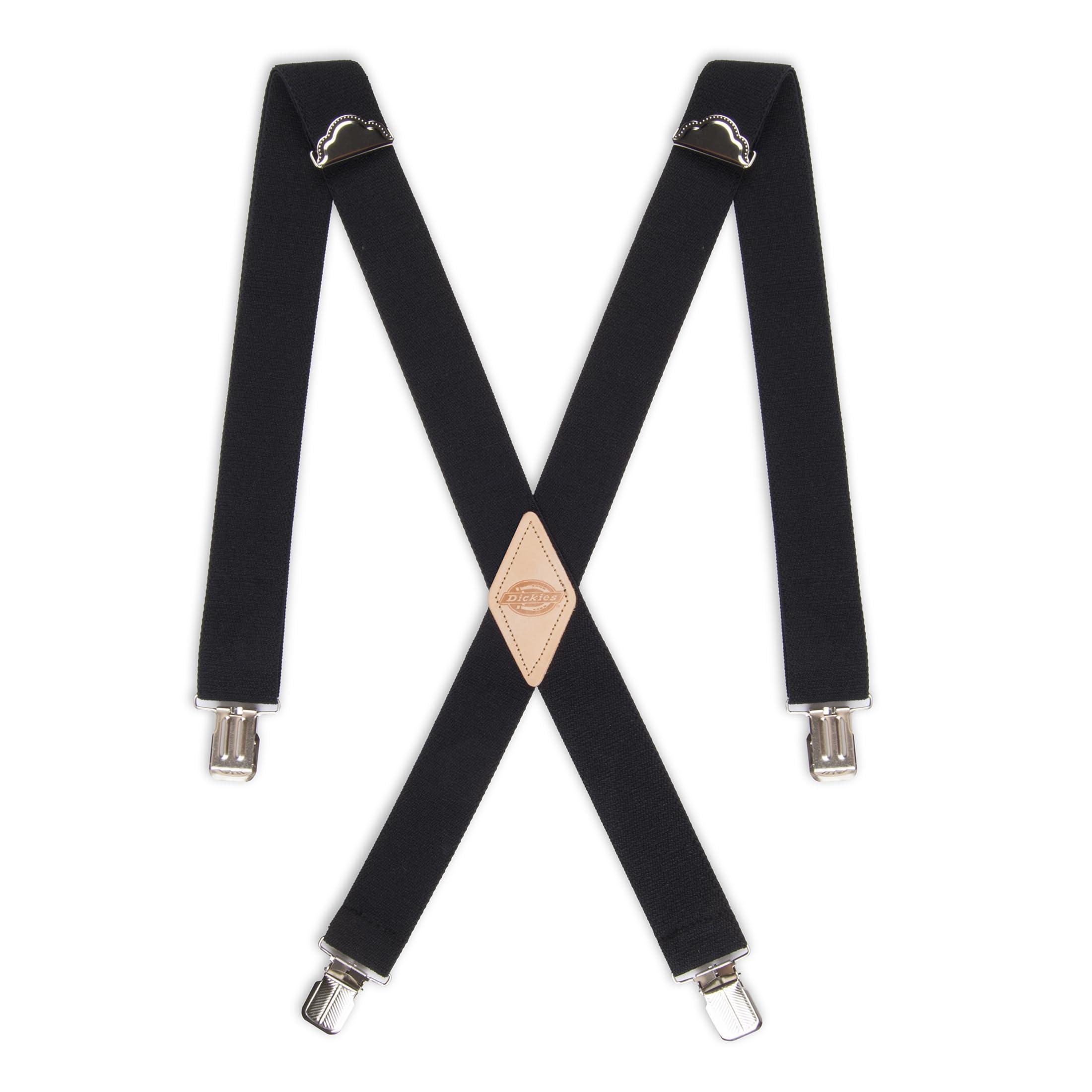 Dickies Dickies mens 1-1/4 Solid Straight Clip apparel suspenders, Black, One Size US