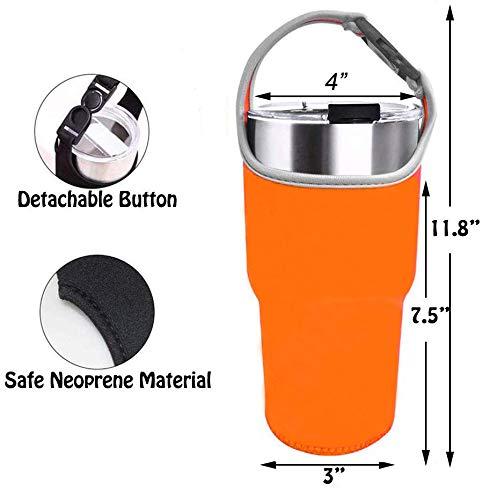 TuNan TuNan 3PCS Tumbler 30oz Carrier Holder Pouch with Shoulder Strap, Fit for YETI, Rtic, Atlin, Ozark Trail, Rambler, Neoprene Sleeve with Carrying Handle- 3 Colors