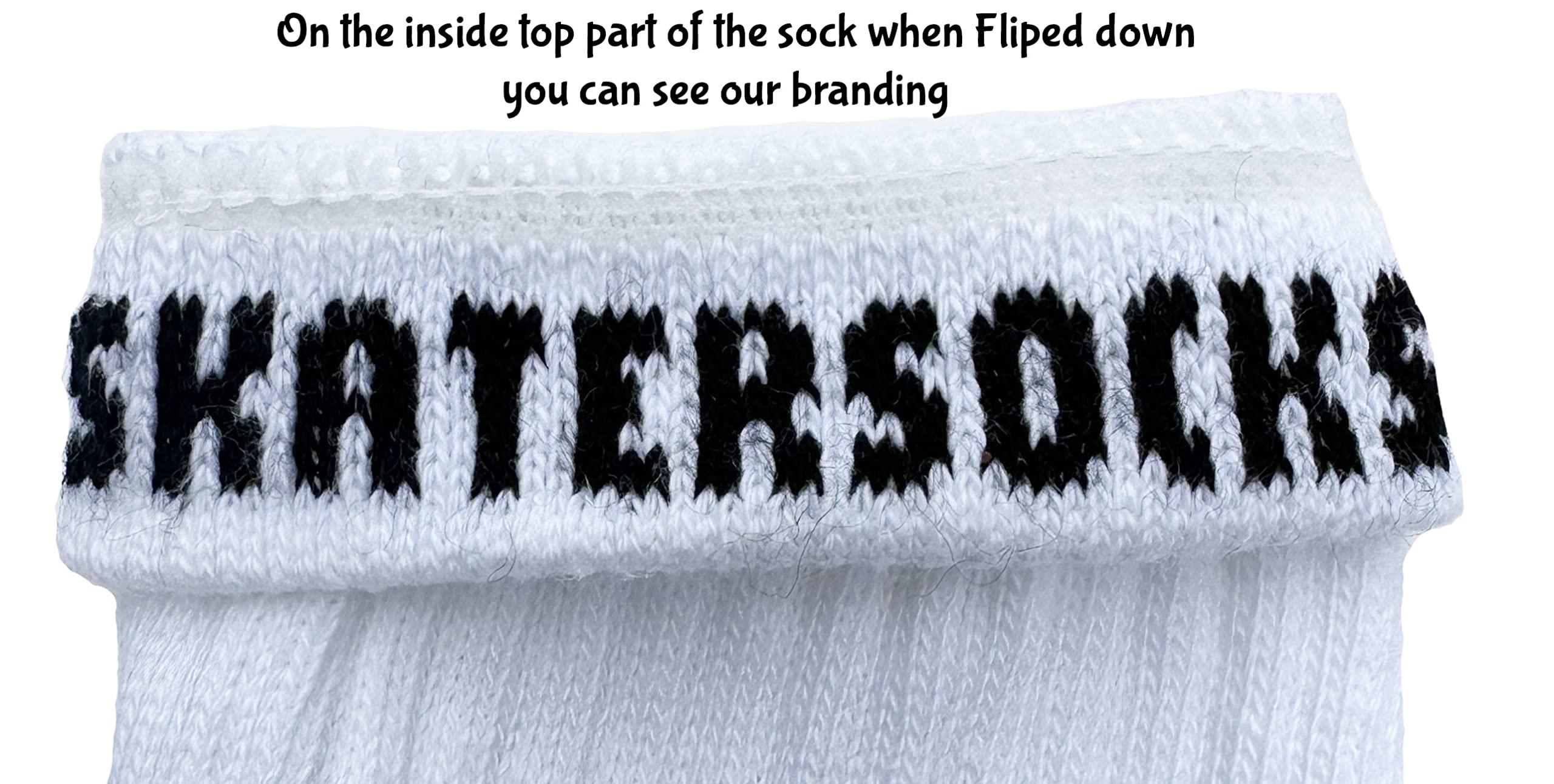 SKATERSOCKS SKATERSOCKS 22" Knee high White tube socks with Baby Pink stripes style 1