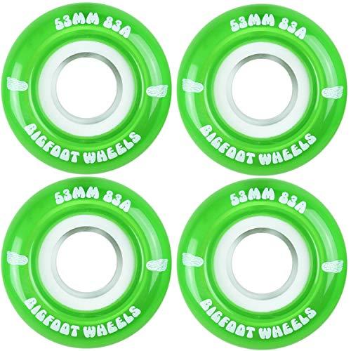 Bigfoot Wheels Bigfoot Skateboard Wheels 53mm 83A Soft Cruiser Filmer Wheels Green (Set of 4)