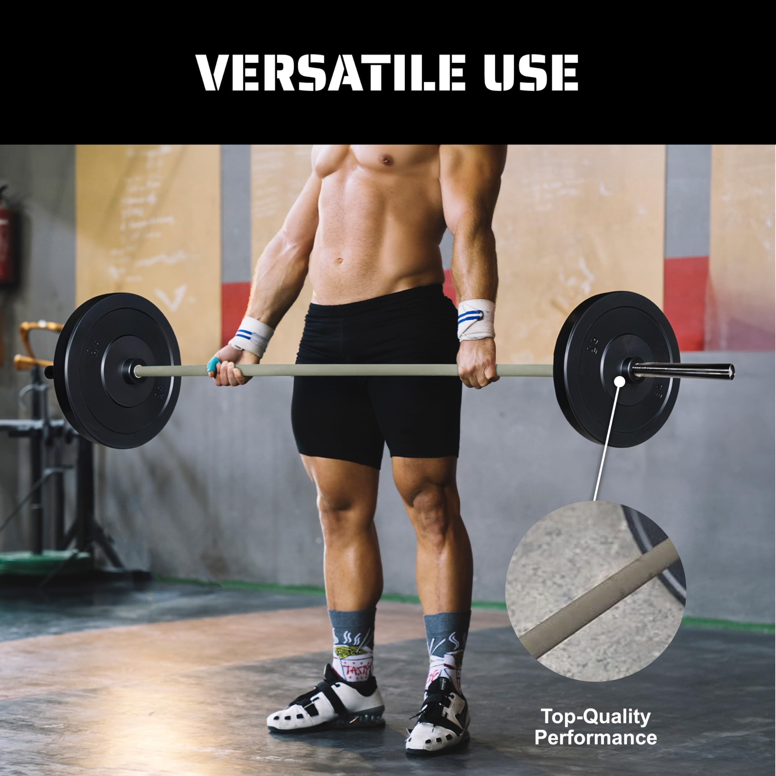 TRIBE WOD Tribe WOD Olympus Barbell Bar & Weight Bar - Bend-proof for Men and Women, Multipurpose Cerakote Weightlifting Barbell, barbell and weight set