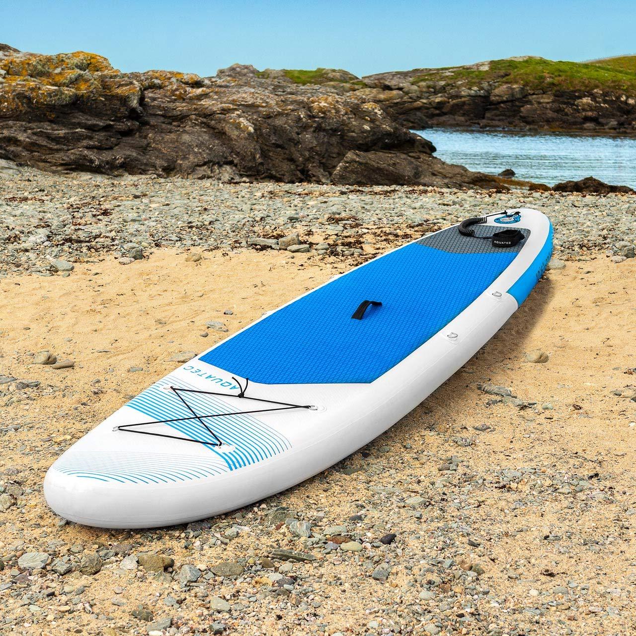 AQUATEC AQUATEC 6" Thick Inflatable Paddle Boards - Premium Paddle Board | SUP Accessories - Adjustable Paddle, Pump & Backpack (10.5ft Pro Board (187lb MAX), without Seat)