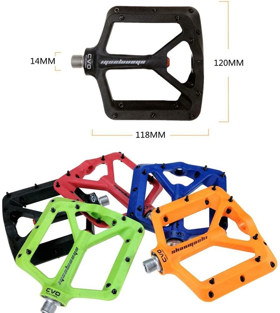 ZPLUZ Bigfoot Nylon Carbon Bearing Pedals Mountain Bike PedalsBike Pedals Metal Pedals (Color : Blue, Size : Free Size)