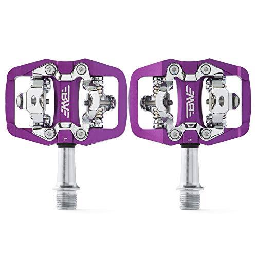 BW USA BW USA Rock Garden Flat Pedal - SPD Compatible Clipless MTB Bike Pedals - Purple