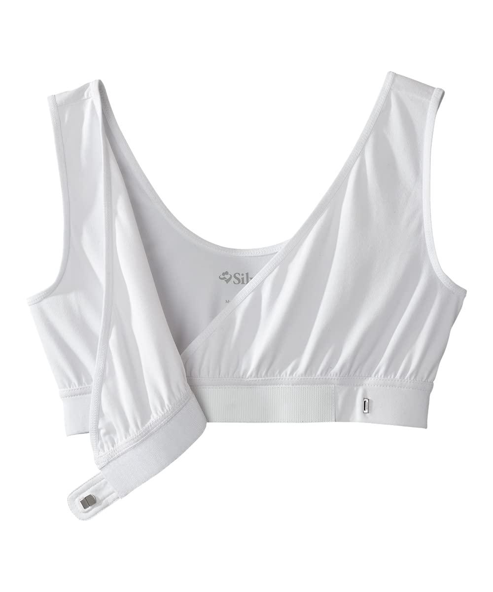 Silvert's Adaptive Clothing & Footwear Silverts Womens Easy Closure Bra - Underwire Free Front Closure Bras for Seniors, Arthritis, Disabled, Surgery Recovery - Adaptive Clothing for Women, Bras for Elderly Women - White XL