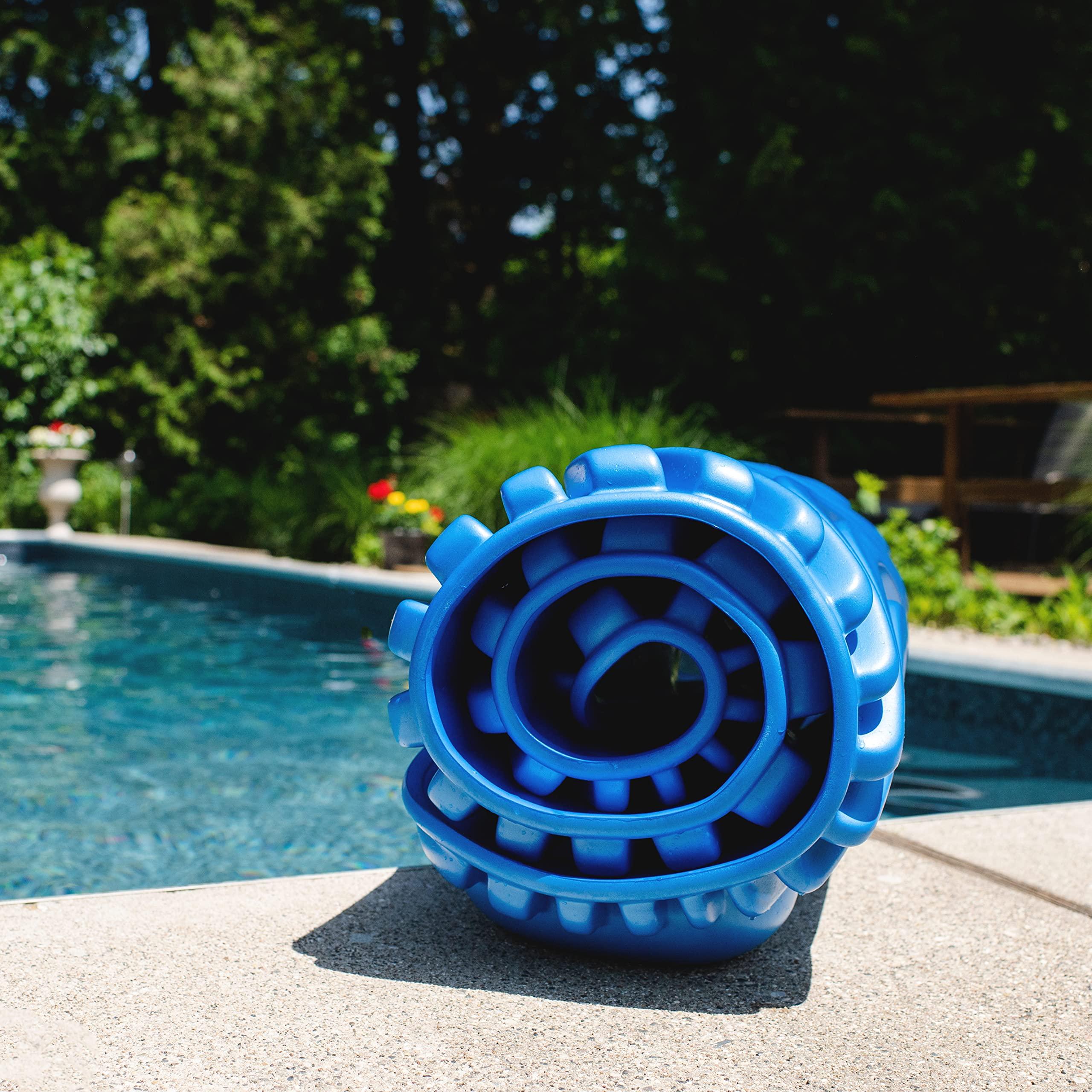 Big Joe Big Joe Barrel Wave Lounge Packable Foam Pool Lounger with Headrest, Blue Peel-Resistant Molded Foam Technology, 6 feet