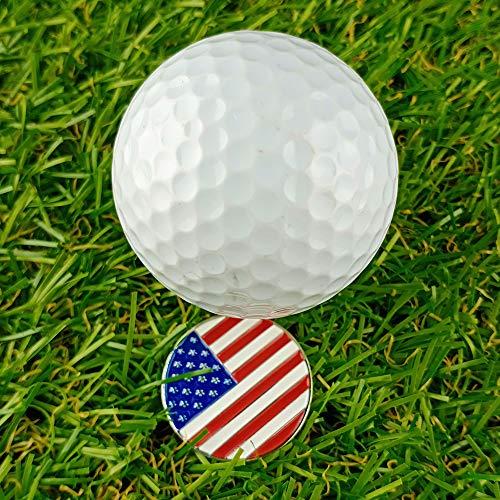 GOLTERS GOLTERS Golf Ball Markers Assorted Patterns Value Pack of 12 Golf Gifts, Golf Cap Clips and Divot Repair Tools Parter Accessories Sets for Men Women Golfer (Flag 12pcs)