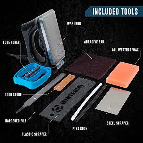 Winterial Winterial Snowboard and Ski Tuning Kit, with Iron, All-Temp Snowboard Wax, Angled Edge Tuner File, PTEX Rods and Wax Apron