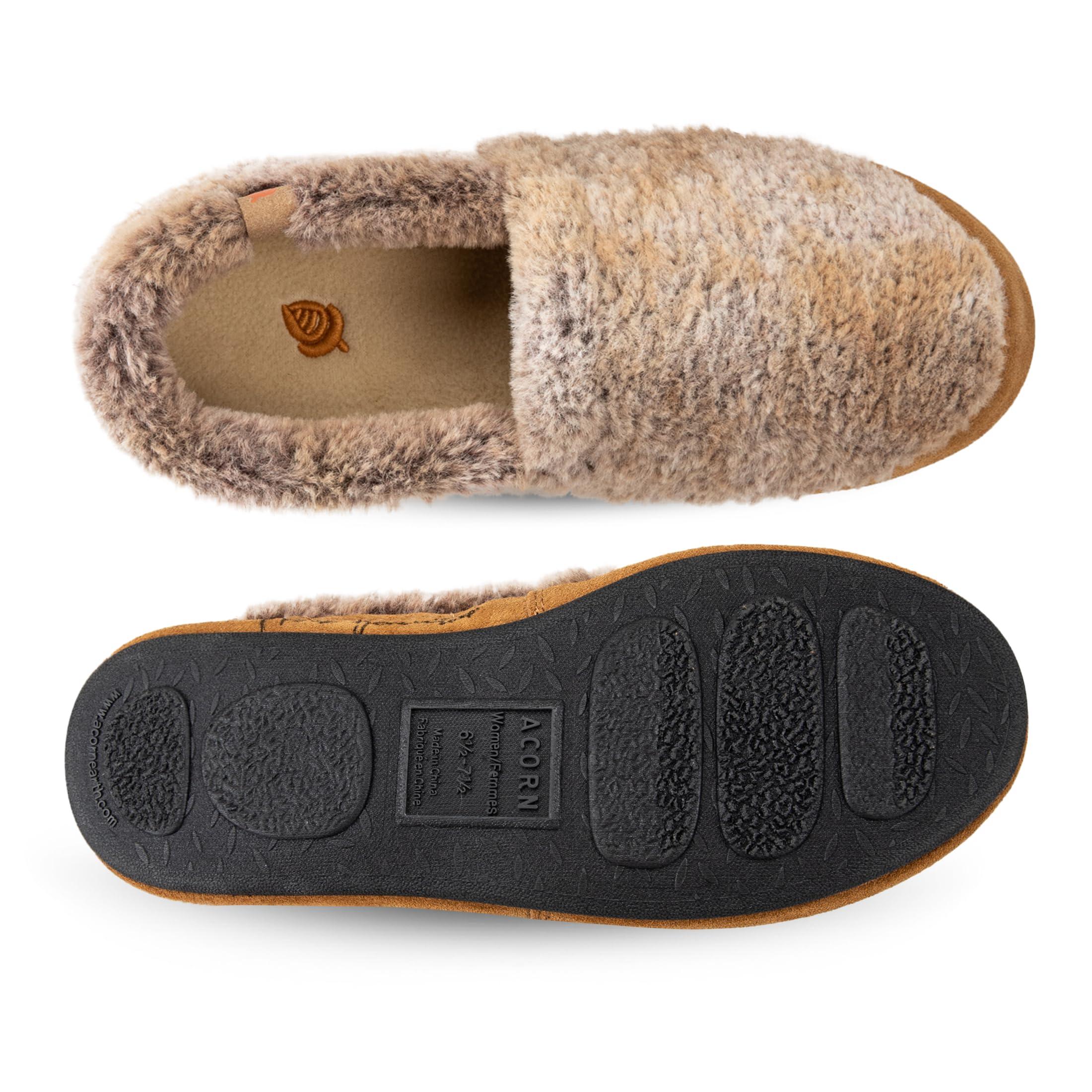 Acorn Acorn Women's House Slippers, Brown Berber, 9.5-10.5