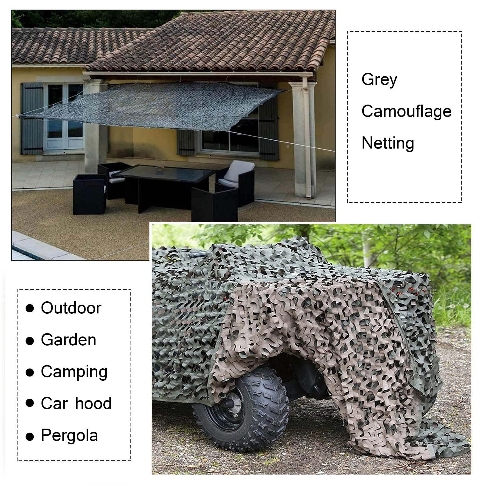 Generic Camouflage Netting Army Camo Net, for Camping, Hunting, Privacy Protection, Garden, Military Decoration, 2x3m 2x5m 3x4m 3x5m 6x8m 8x10m Grey Camouflage Net Sunscreen Net