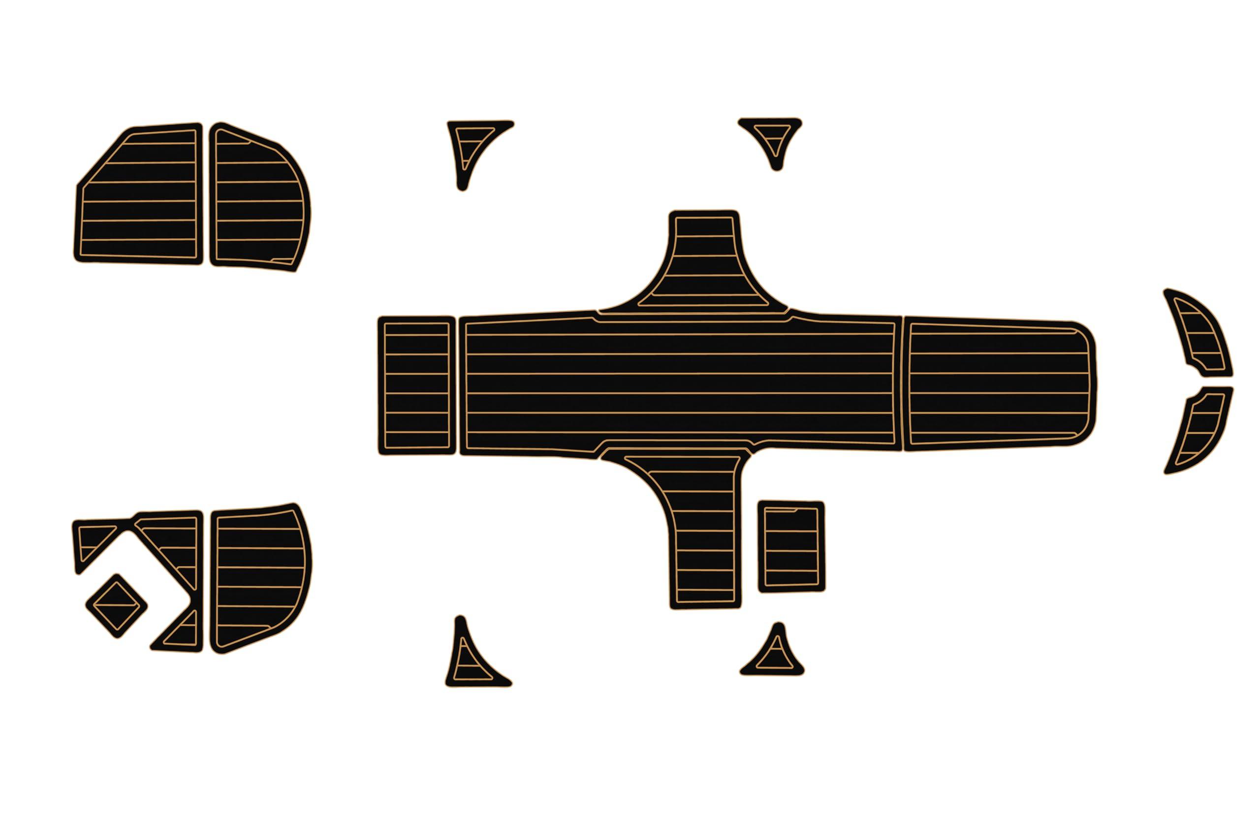ATDEK ATDEK 2013-2022 bayliner Element E16 Cockpit Swim Platform 1/4 6mm EVA Foam Faux Teak Deck Surfing Boat Fishing Boat Motorcycle Hurts Non-Slip mat Marine Floor (Black Over Browm)