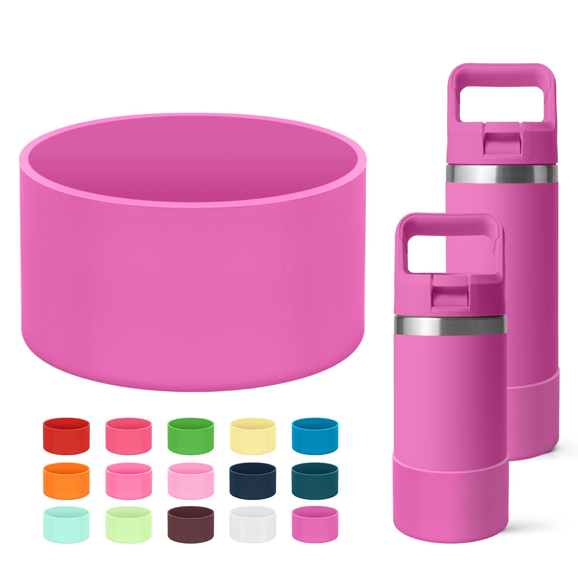 Mokoart Mokoart Silicone Boot Compatible with YETI Kids Water Bottle 12 oz and Rambler 18 oz Bottle, Anti-Slip Sleeve Bottom Protector Accessories for YETI Rambler 12/18oz (Wildflower Fuchsia)