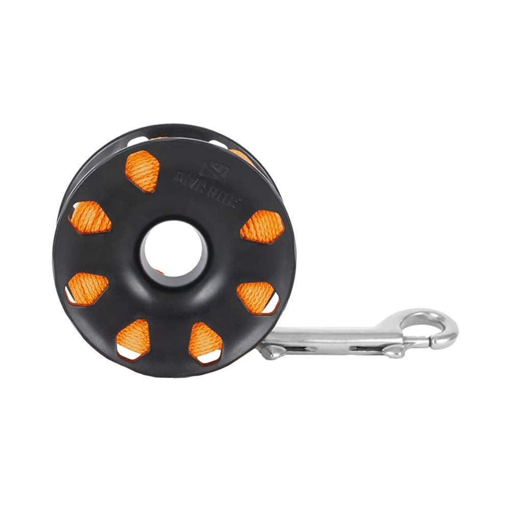 Dive Rite Dive Rite Finger Reel with Brass Clip Wreck Scuba Diving Tech Spool 120\' - Orange (RE4)