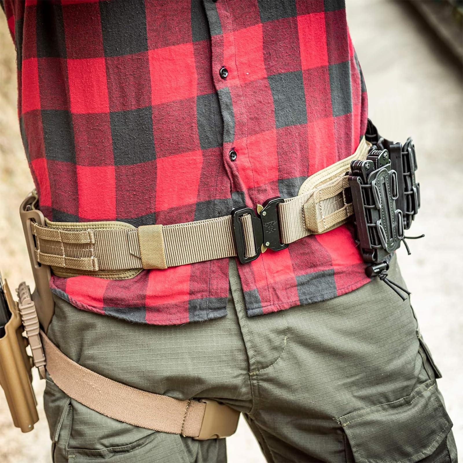 VISMIX VISMIX Tactical Belt, Quick Release 1.75\" MOLLE Battle Belt with Inner Belt and Anti-Slip Pad- Heavy Duty Battle Belts