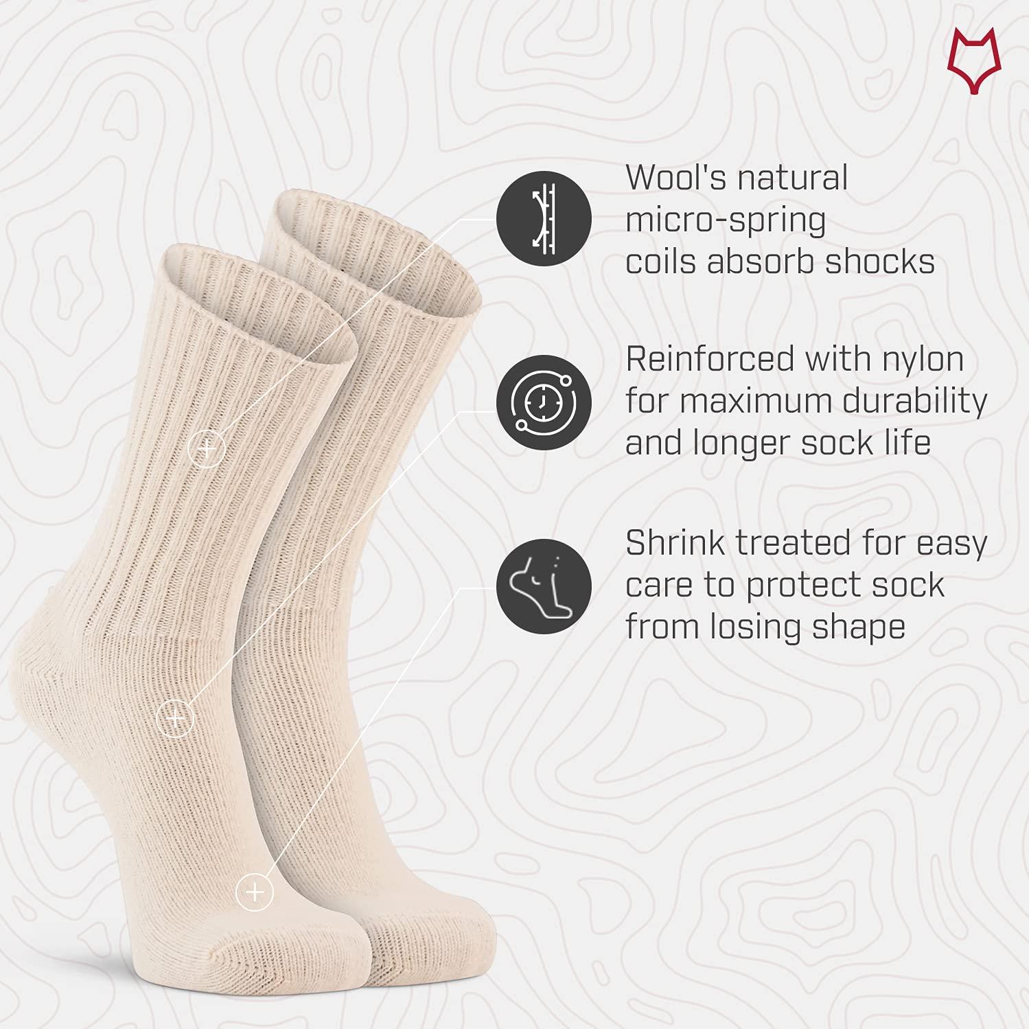 FoxRiver Fox River Classic Wool Crew Sock, Everyday Sock, Easy Care, Shock Absorbing, Comfortable for Outdoor Activities, Natural, Medium
