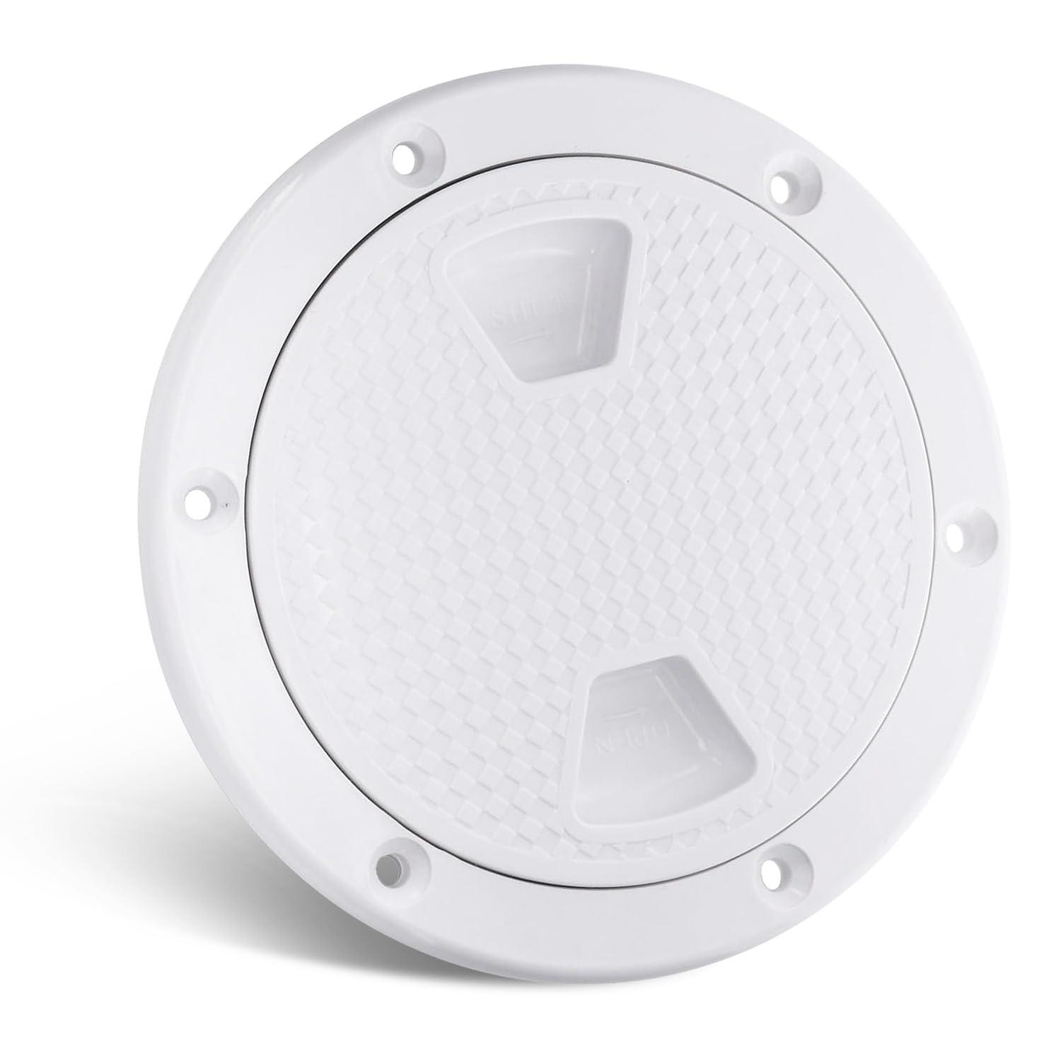 Amarine Made Amarine Made Boat Round Non Slip Inspection Hatch Detachable Cover and Pre-drilled Holes in Deck Plate Easily to Install Cut Out Dia:7-1/2\" Outside Dia: 9-4/5\"