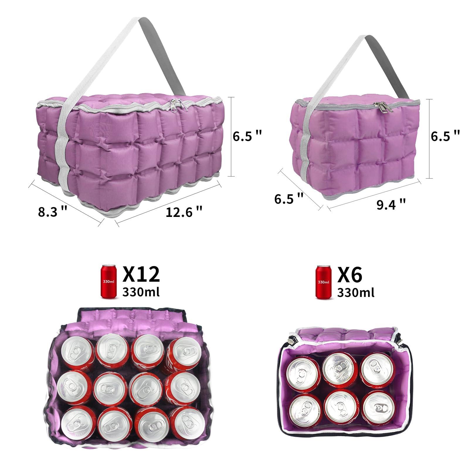 WORLD-BIO Water-Activated Freezable Cooler Bag, Long-Lasting 8-Hour Cooling, No Ice or Gel Pack Needed, Reusable Cooler Bag for Lunch Boxes, Camping, Groceries & First Aid