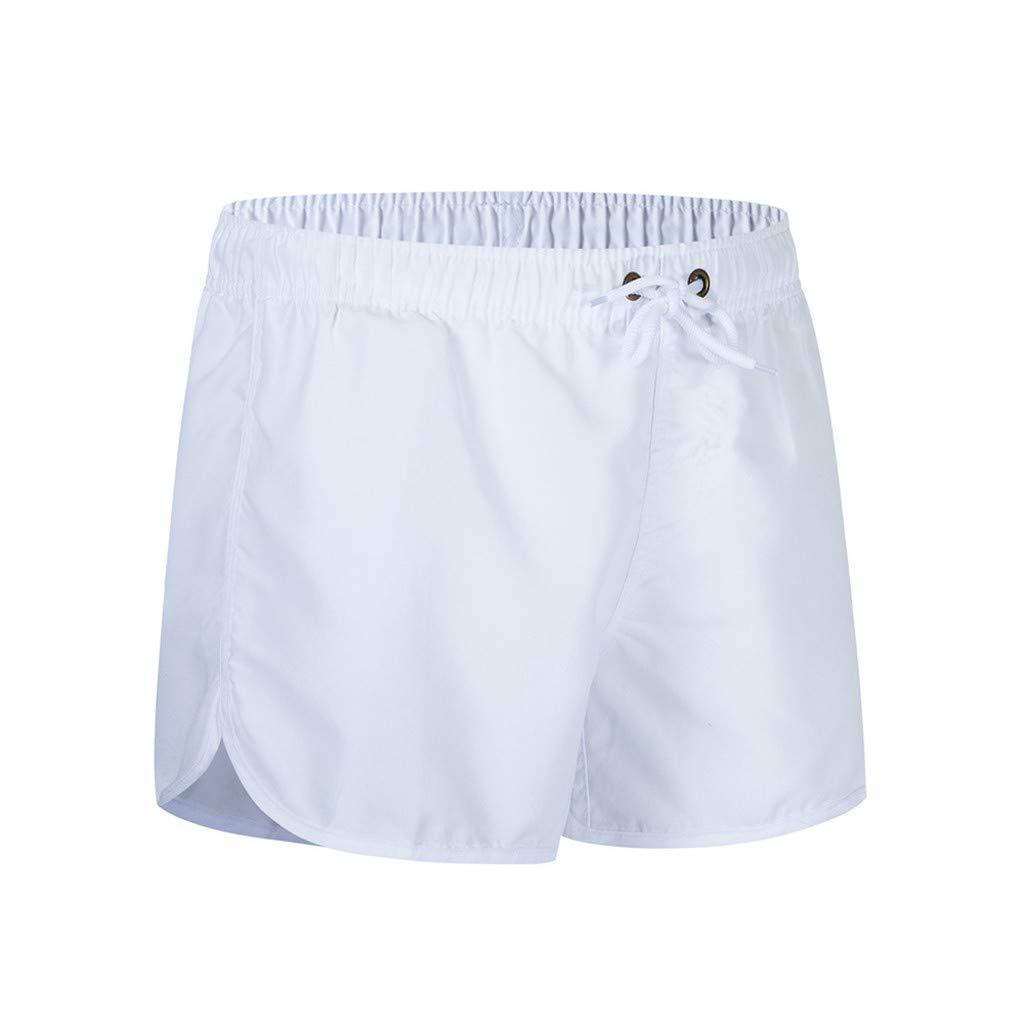 WABEOR Mens Swimming Trunks 5 Inch Inseam No Mesh Liner Quick Dry Swim Shorts Summer Beach Swim Trunks Surfing Sport Bathing Suit A-White