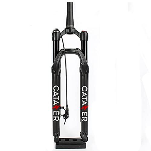 catazer catazer MTB XC/AM 27.5/29inch Mountain Bicycle Air Suspension Fork with Rebound Damping Travel 100mm Boost Thru Axle 110 * 15mm (Remote Lock,27.5er)