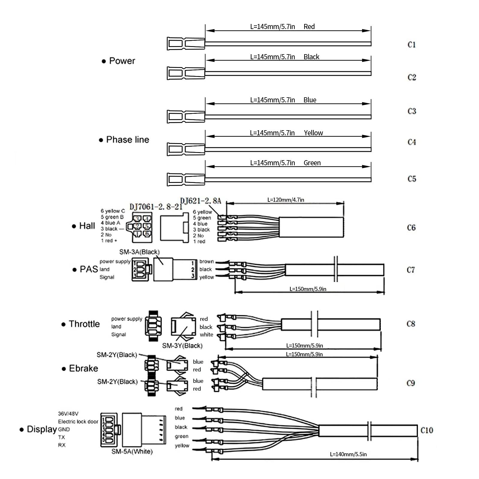 HUDAMZKY HUDAMZKY KT 48V 52V 30A/35A Ebike 1000W/1500W Hub Motor 12 Mosfet Brushless Controller for Electric Bike Motorbike Conversion Kit Compatible with KT LED LCD Display (35A SM Plug)