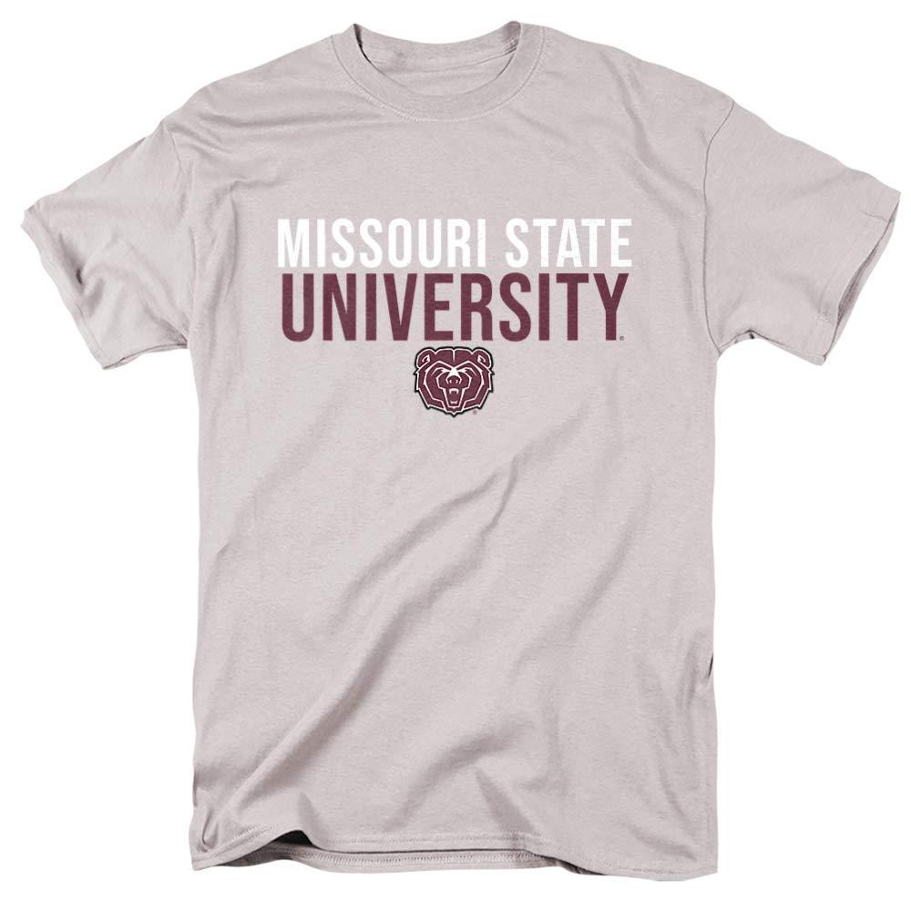 Missouri State University Missouri State University Official Stacked Unisex Adult T-Shirt, Silver, X-Large