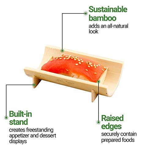 Restaurantware Restaurantware 4 Inch x 2 Inch Bamboo Canoe Dishes 100 Mini Bamboo Serving Boats - Heat Resistant Disposable Natural Bamboo Small Sushi Boats For Parties Or Catering