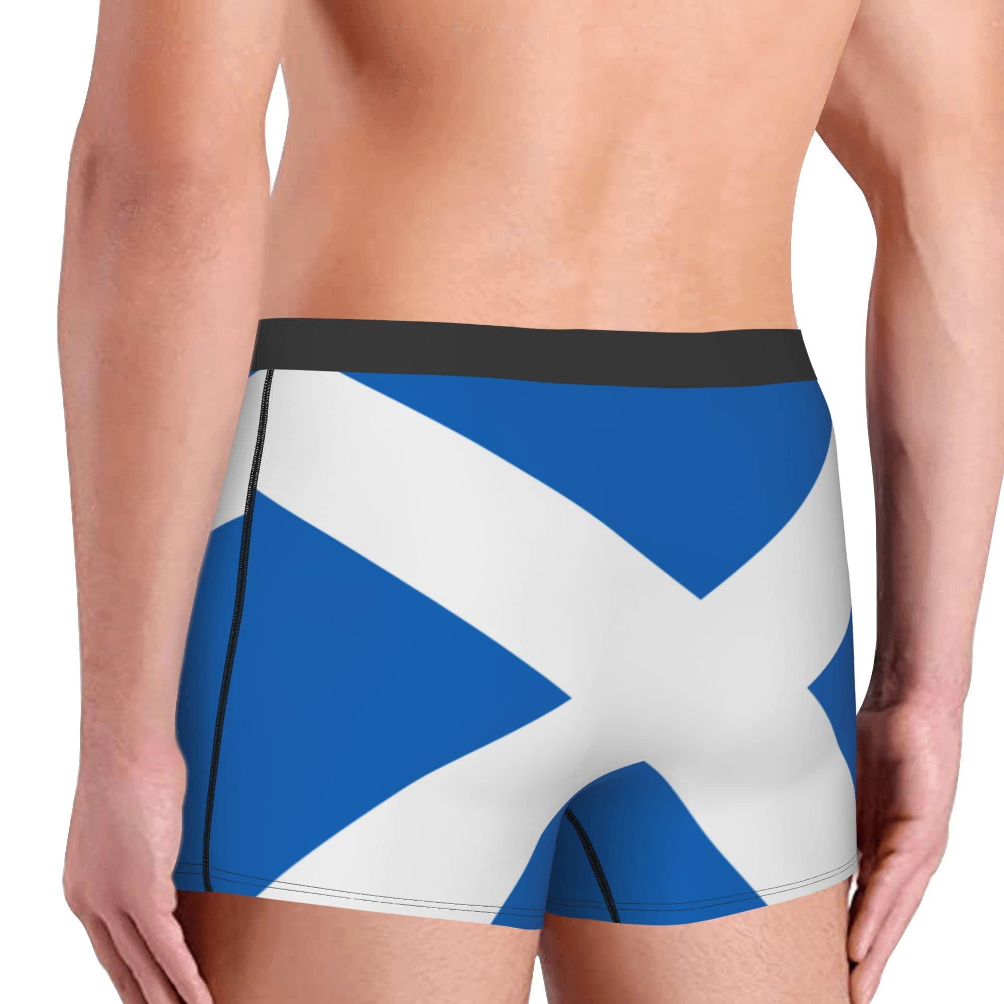 MOCSONE Scottish flag Mens Boxer Briefs Underwear Breathable Stretch Boxer Trunk with Pouch for Men, Youth