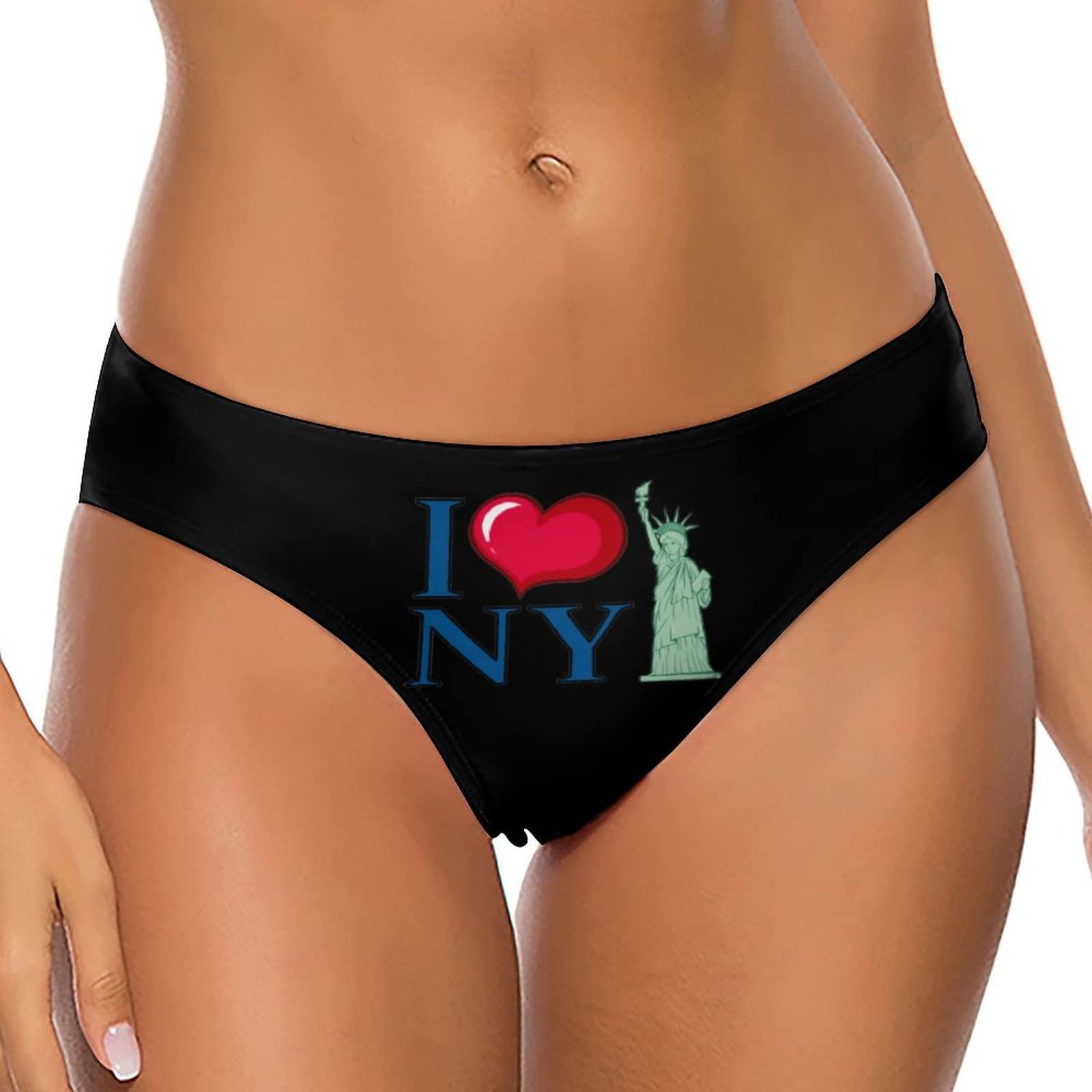 TUBIAZICOL I Love New York City Sexy Thong G-String for Women T-Back Printed Panties Underwear