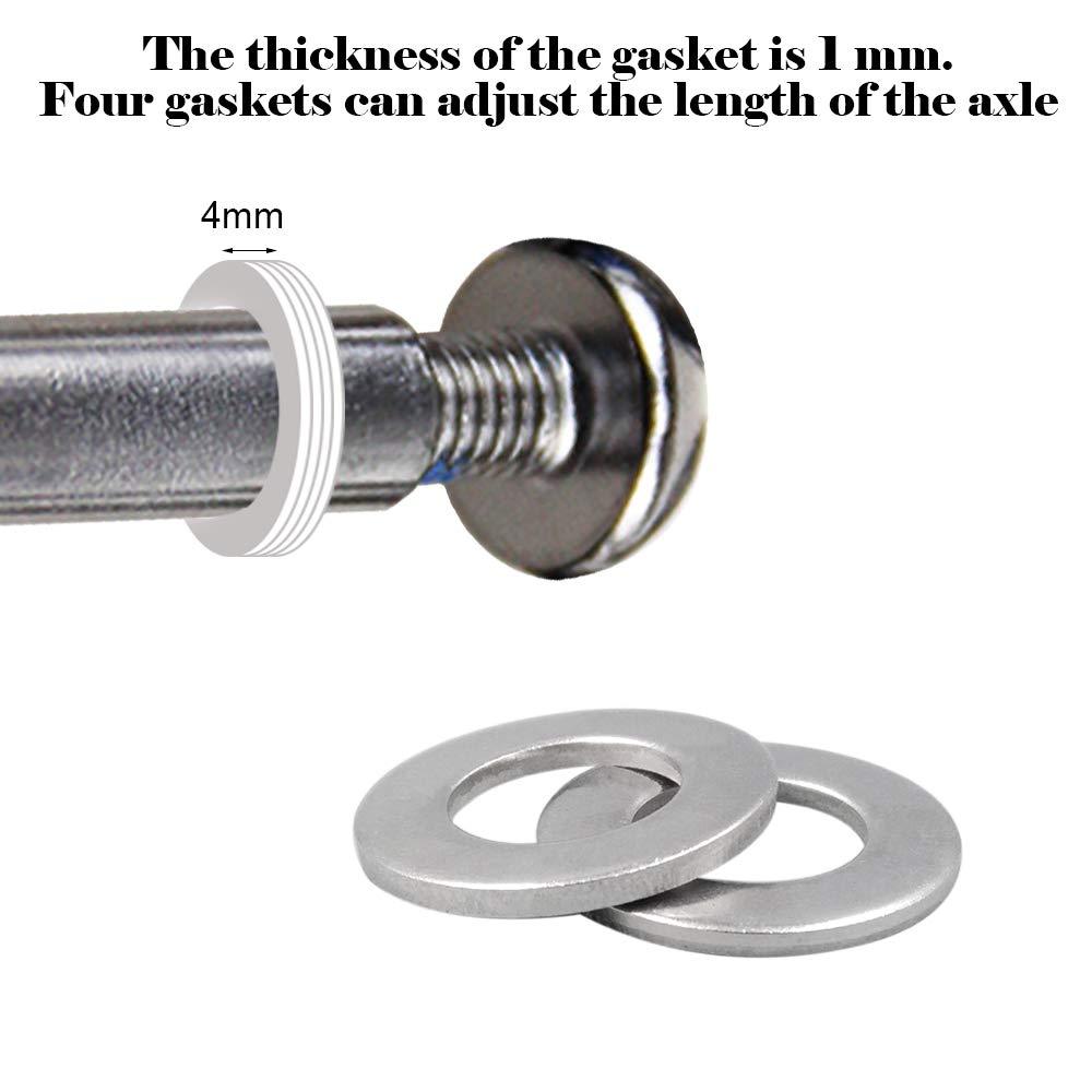 OTFAITP OTFAITP M8 8mm x 28mm-86mm 8.8 Grade Carbon Steel Axle Allen Screw Bolt Set for Front Rear 2 3 4 Wheel Stunt Scooter Dash Teen/Adult Kick Scooter-800+lb Capacity (62mm)