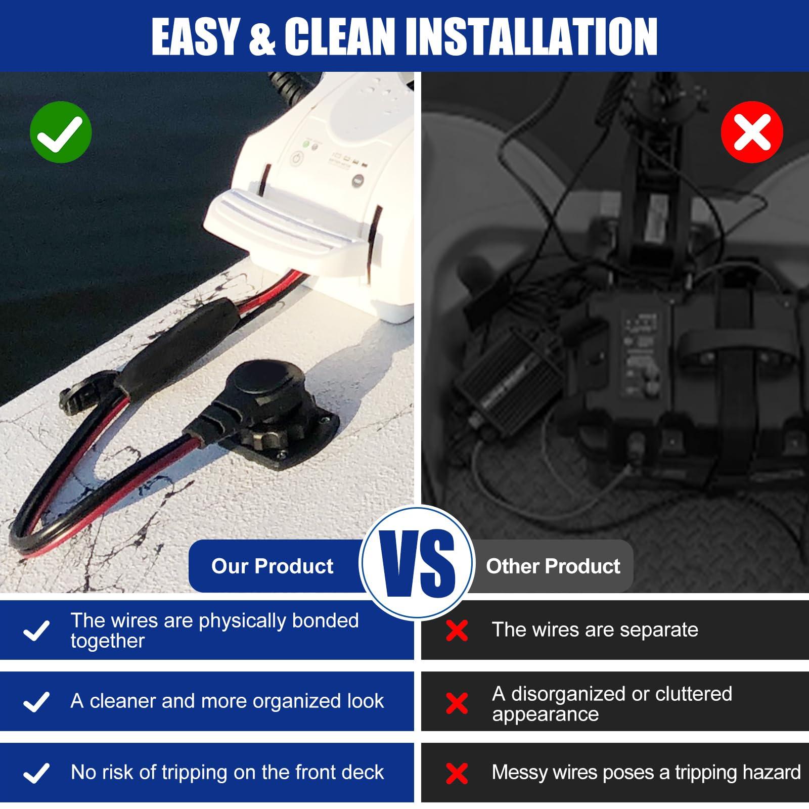 Moestoont 1865120 MKR-28 Trolling Motor Plug and Receptacle Compatible With Minn Kota Freshwater and Saltwater Trolling Motors 12V/24V/36V/48V Male Female Trolling Motor Connector Watertight Quick Connect