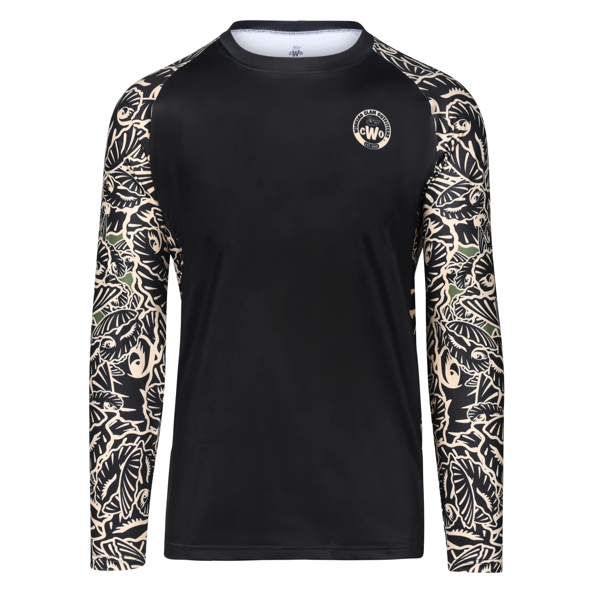 Winking Clam Outfitters Fishing Gear Fishing Shirt Mens Fishing Shirts for Men Long Sleeve - Fishing Gifts for Men - Fishing Clothes for Men Vented Sunproof SPF UPF 50 Fishing Apparel UV Protection Fishing T Shirts - Medium