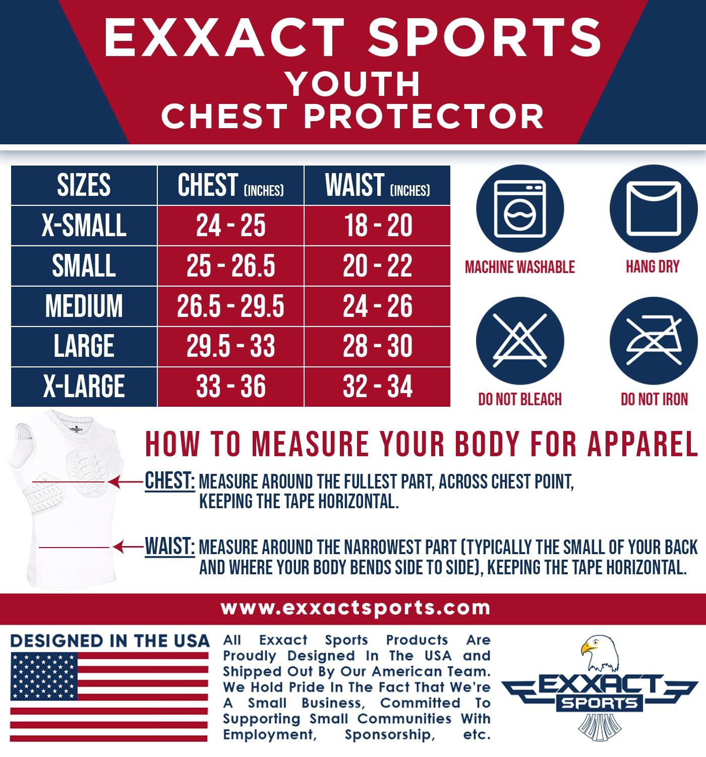Exxact Sports Exxact Sports Youth Baseball Chest Protector, Sternum Chest Guard, Baseball Chest Protector Youth Softball Chest Protector Girls Youth (Chest & Rib Protector, YL)
