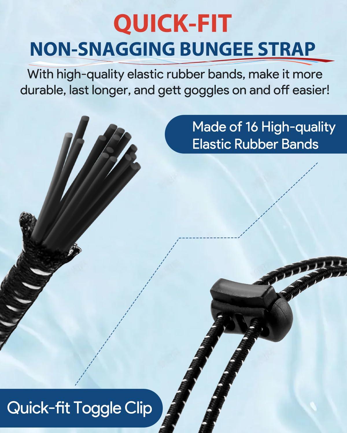 Otionus Otionus Swim Goggles, Polarized Adult Swimming Goggles Bungee Strap No Hair Pulling Anti-fog Pool Goggles for Men Women